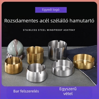 Rozsdamentes acél hamutál, könnyű luxus design, szélálló és ütésálló, testreszabható logó, dekoráció és tárolás – ajándék otthon, étterem, hotel