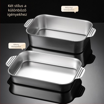Rozsdamentes acélból készült négyzet alakú tál tengeri ételekhez – többfunkciós, könnyen tisztítható, 780 g