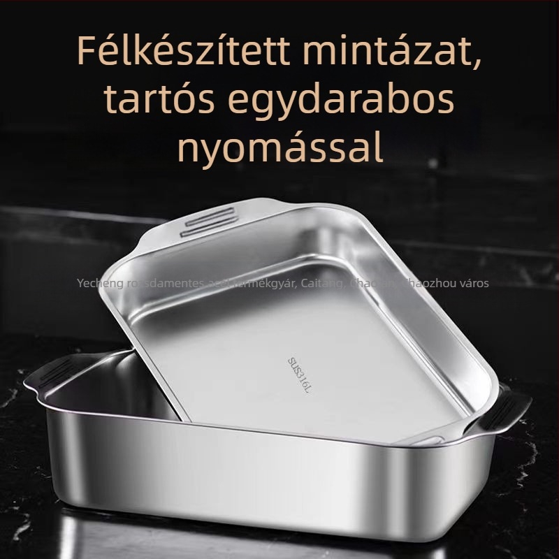 Rozsdamentes acélból készült négyzet alakú tál tengeri ételekhez – többfunkciós, könnyen tisztítható, 780 g