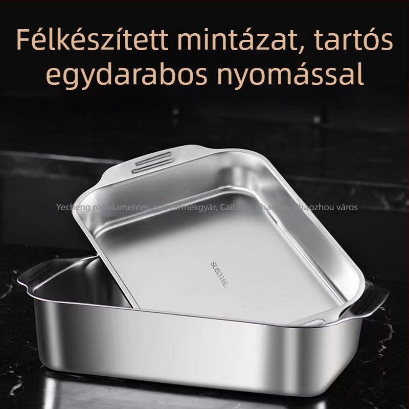Rozsdamentes acélból készült négyzet alakú tál tengeri ételekhez – többfunkciós, könnyen tisztítható, 780 g
