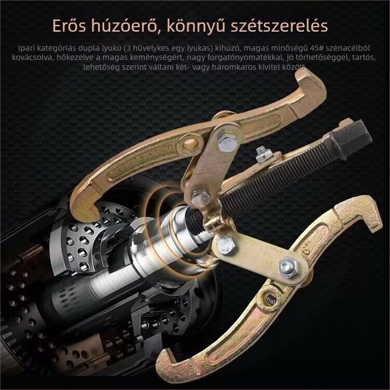 Háromszárú kovácsolt húzóeszköz csapágyak demontázsához – Multifunkcionális háromfogú húzó, univerzális kivonó, szénacél, húzó sorozat
