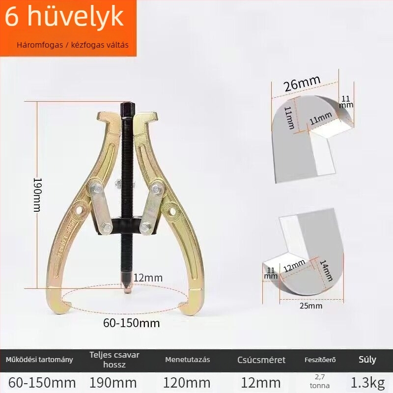 Háromszárú kovácsolt húzóeszköz csapágyak demontázsához – Multifunkcionális háromfogú húzó, univerzális kivonó, szénacél, húzó sorozat