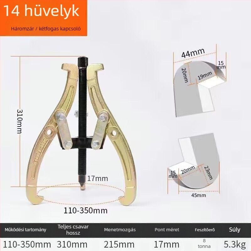 Háromszárú kovácsolt húzóeszköz csapágyak demontázsához – Multifunkcionális háromfogú húzó, univerzális kivonó, szénacél, húzó sorozat