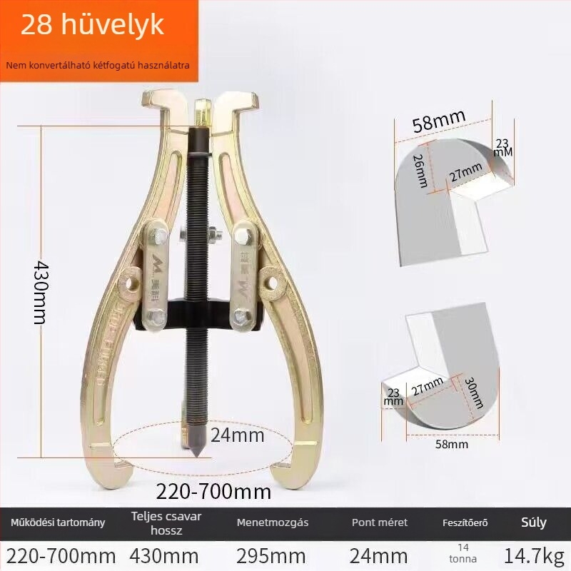 Háromszárú kovácsolt húzóeszköz csapágyak demontázsához – Multifunkcionális háromfogú húzó, univerzális kivonó, szénacél, húzó sorozat