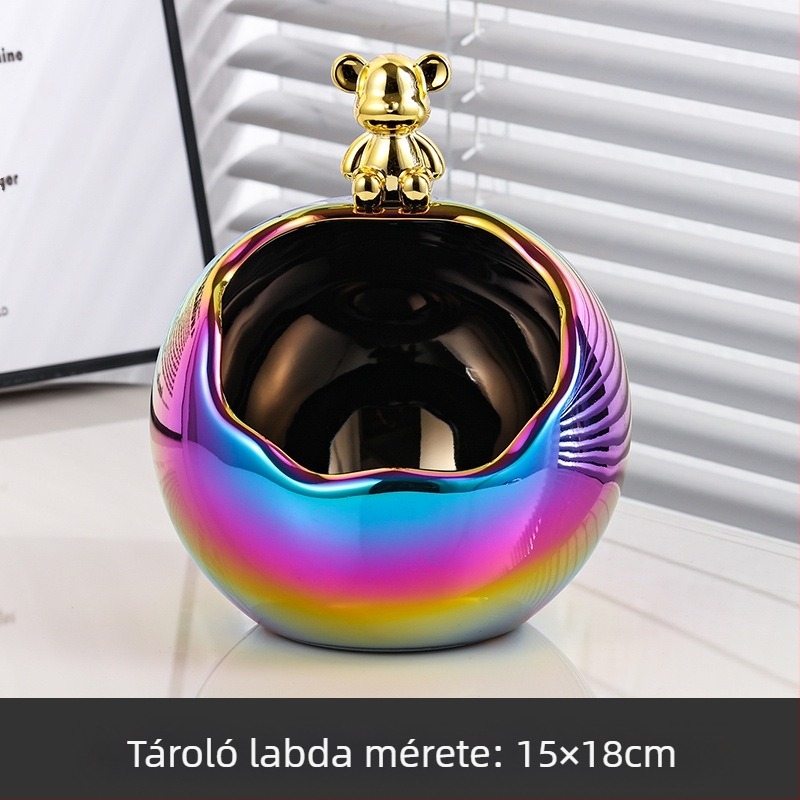 Kerámiából készült asztali tároló és szemetes készlet, világos luxus stílus, kis tartály mindennapi tárgyakhoz, nappali dekoráció