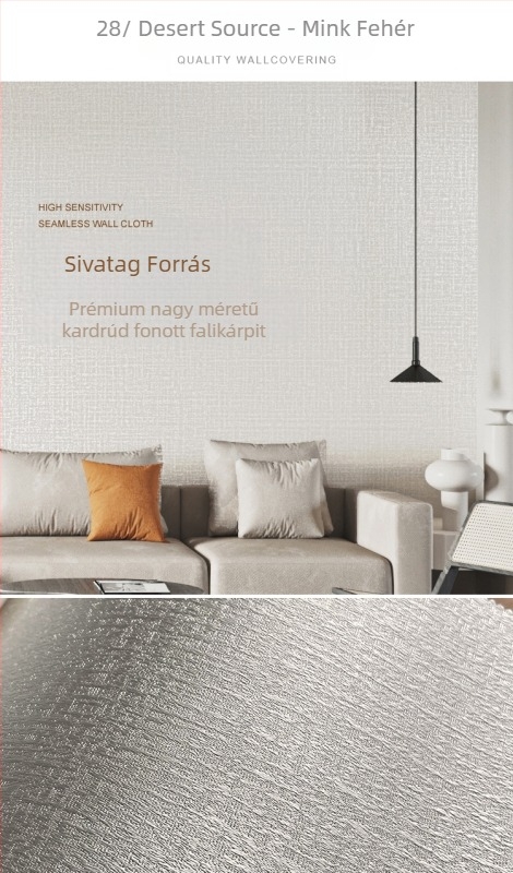 Selyem falburkolat doby textúrával, varrat nélküli kialakítás, mikro aranyfonallal; nappali és hálószoba számára
