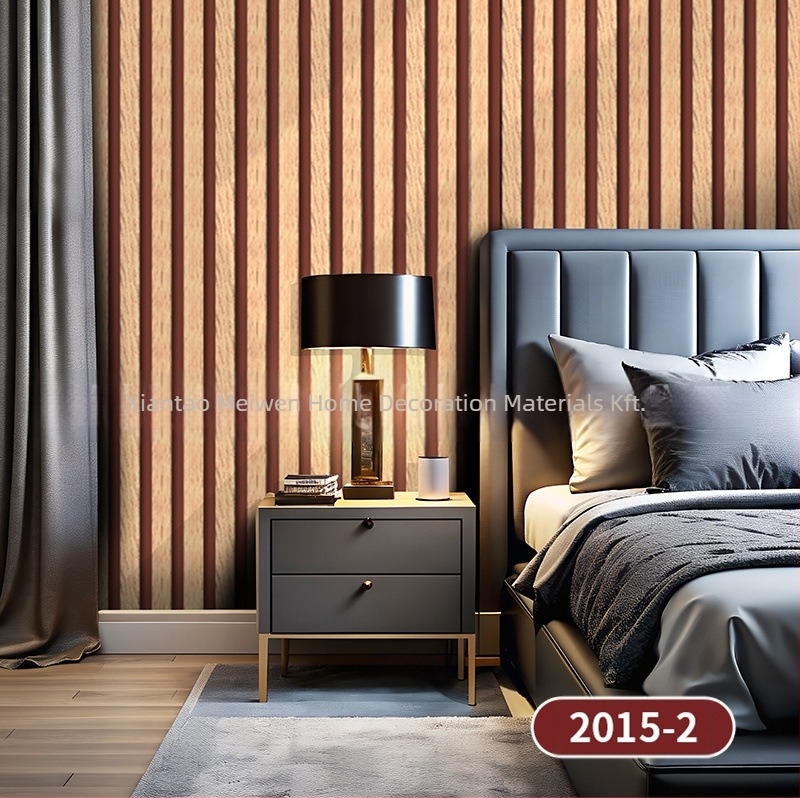 PVC falikép tapéta fa erezet textúrával, önragadó, nedvességálló, többrétegű, különleges effektus stílus, Új kínai stílus, TV háttérhez