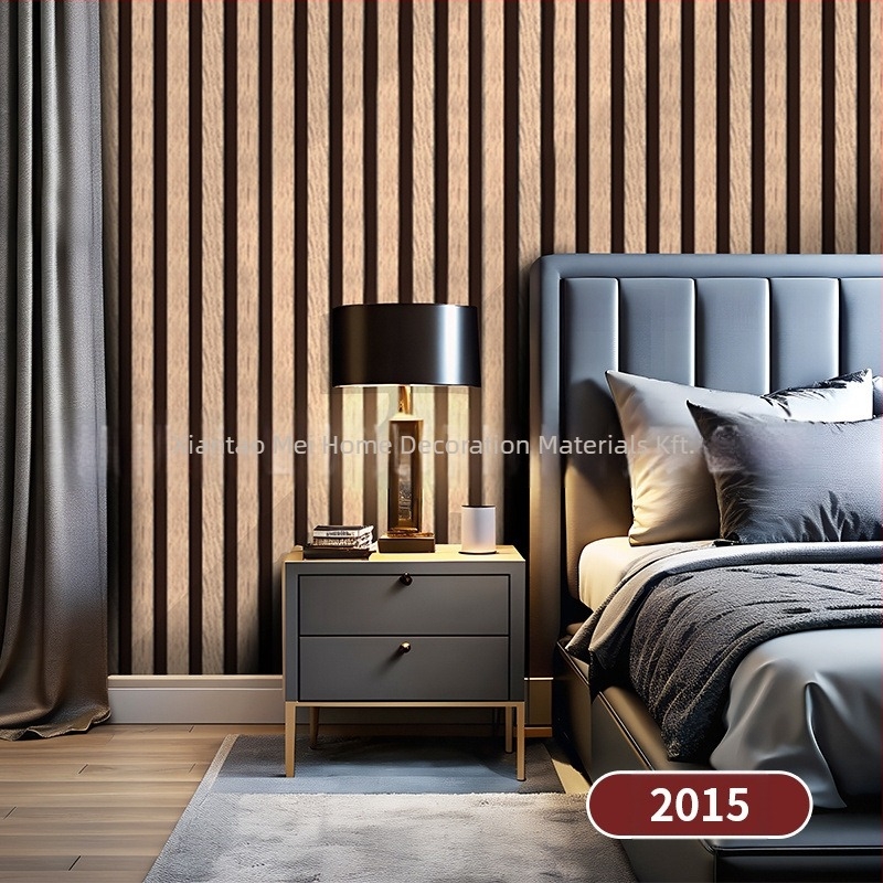 PVC falikép tapéta fa erezet textúrával, önragadó, nedvességálló, többrétegű, különleges effektus stílus, Új kínai stílus, TV háttérhez