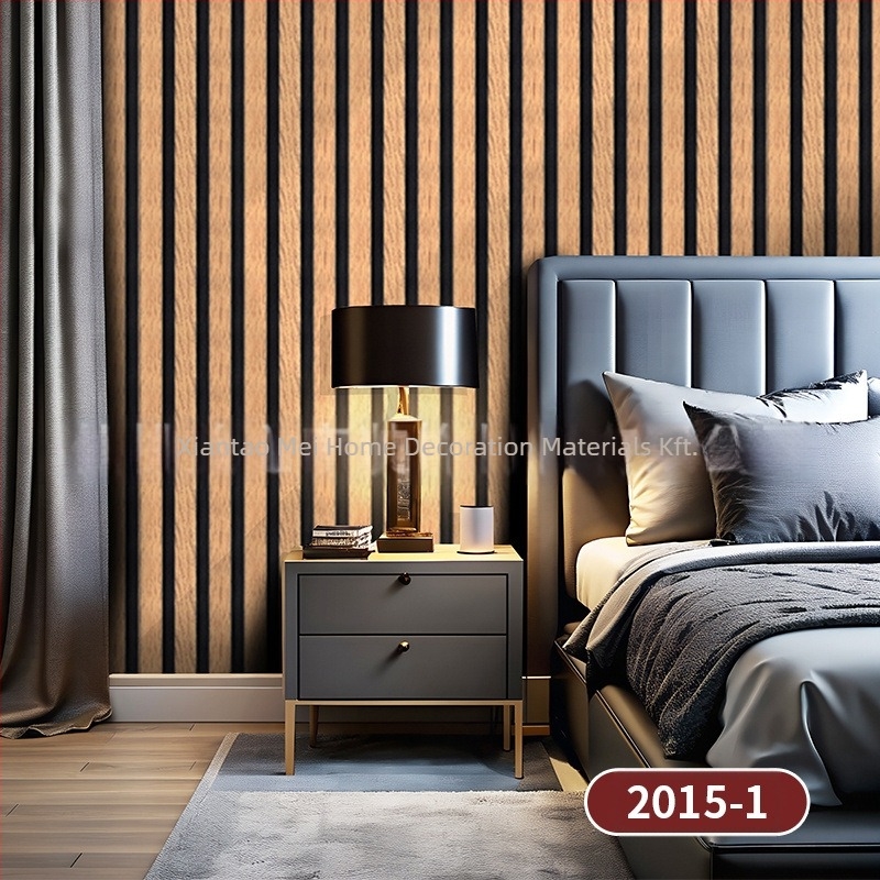 PVC falikép tapéta fa erezet textúrával, önragadó, nedvességálló, többrétegű, különleges effektus stílus, Új kínai stílus, TV háttérhez