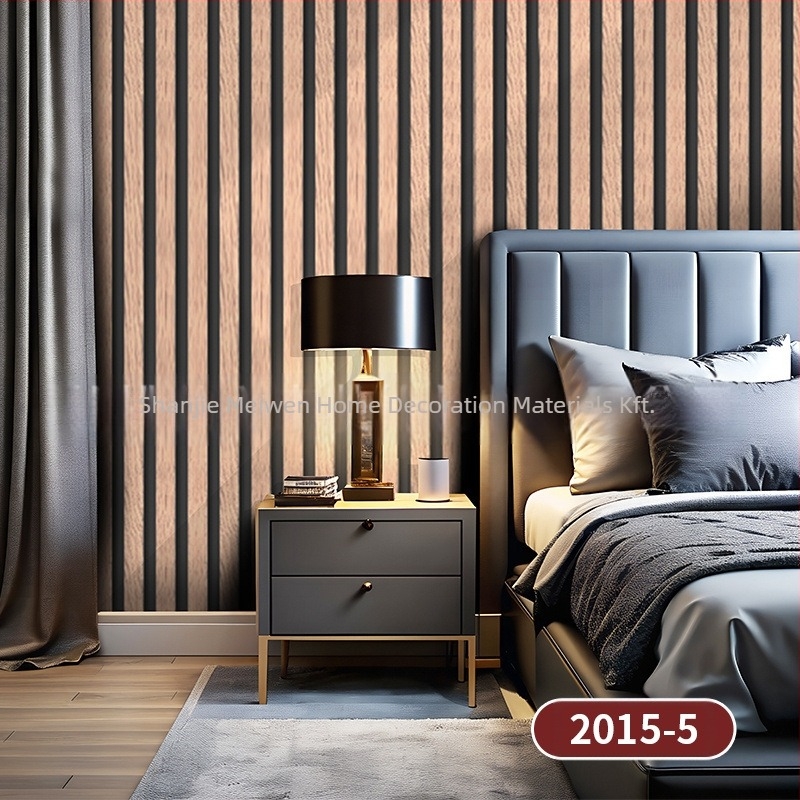 PVC falikép tapéta fa erezet textúrával, önragadó, nedvességálló, többrétegű, különleges effektus stílus, Új kínai stílus, TV háttérhez