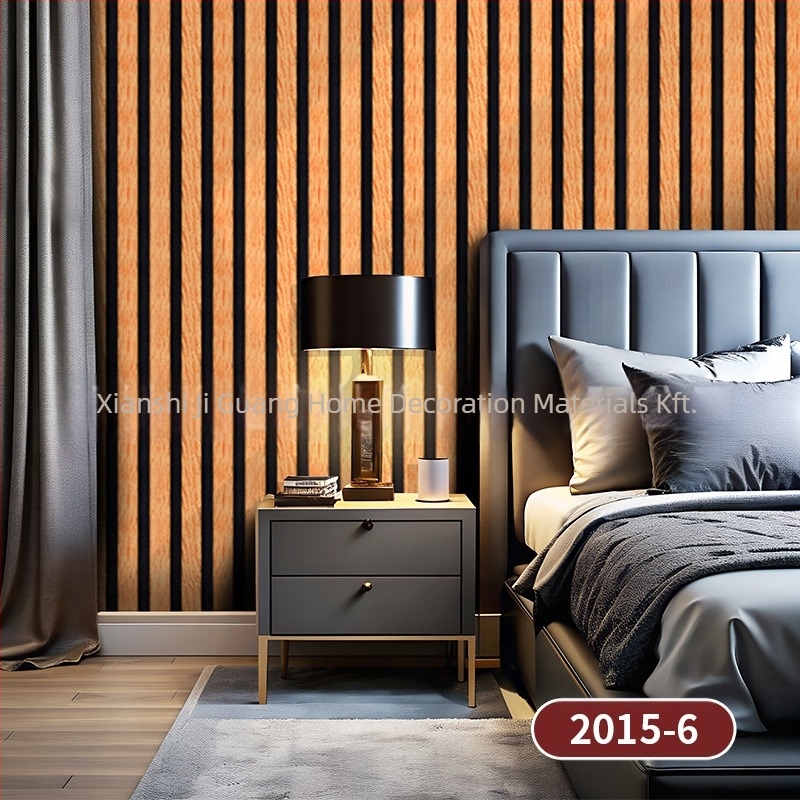 PVC falikép tapéta fa erezet textúrával, önragadó, nedvességálló, többrétegű, különleges effektus stílus, Új kínai stílus, TV háttérhez