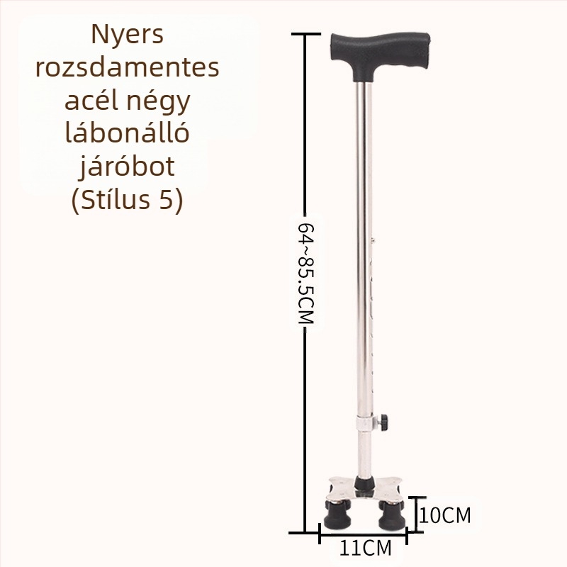 Ruilong teleszkópos sétabot rozsdamentes acélból, modell 2511, könnyű, csúszásmentes