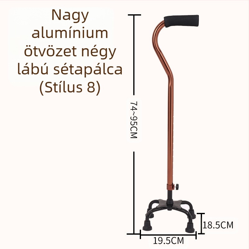 Ruilong teleszkópos sétabot rozsdamentes acélból, modell 2511, könnyű, csúszásmentes