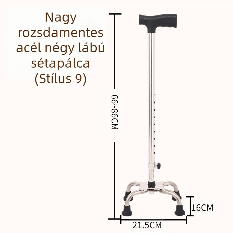Ruilong teleszkópos sétabot rozsdamentes acélból, modell 2511, könnyű, csúszásmentes
