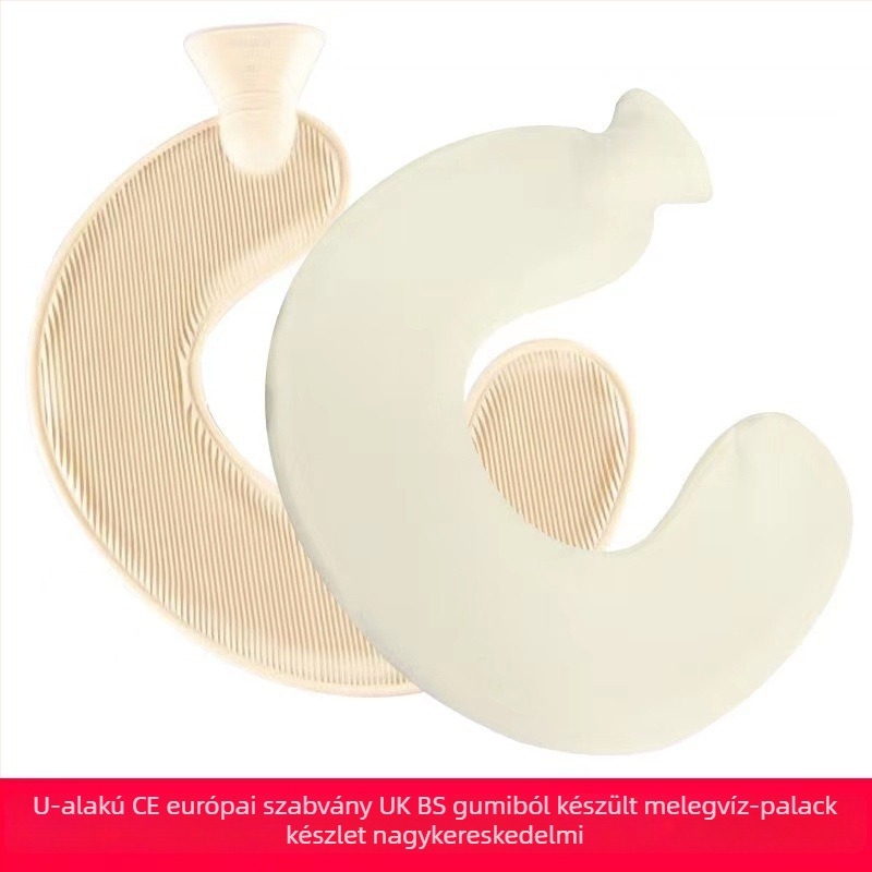 U-alakú gumiból készült forróvíz-palack a nyak számára – 450 g, vízzel töltve, kettős használat: meleg/hideg