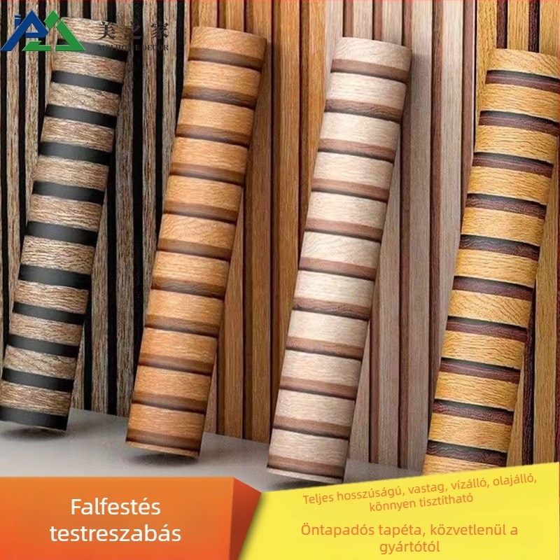 Fali burkolat fa erezet mintával – PVC, vízálló, penész- és foltálló, öntapadós, prémium dekor