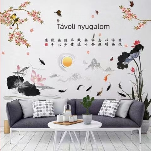 PVC falmatrica – vízálló, 2 darabos készlet, növény- és virágmotívum, nappali, hálószoba, dolgozószoba és étterem számára, modern minimalista stílusú, sík faldekoráció.