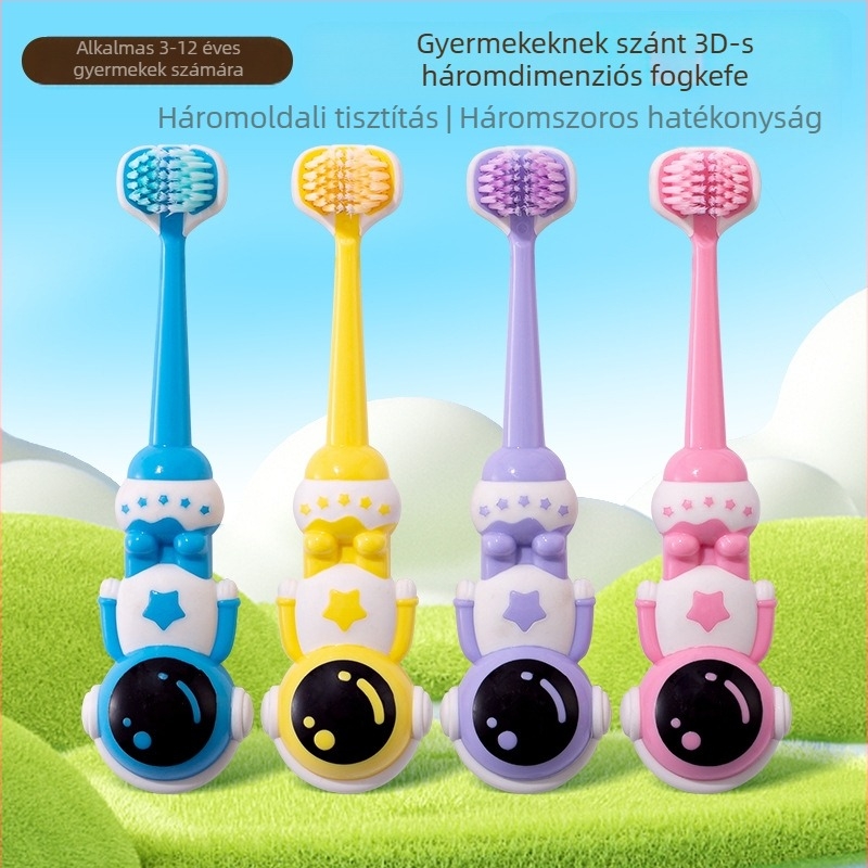 Beiyano U-formájú háromoldalas fogkefe, puha sörtékkel, 4 darabos készlet, 009-es modell, felnőtteknek