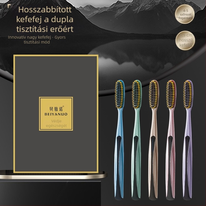 Beiyano U-formájú háromoldalas fogkefe, puha sörtékkel, 4 darabos készlet, 009-es modell, felnőtteknek