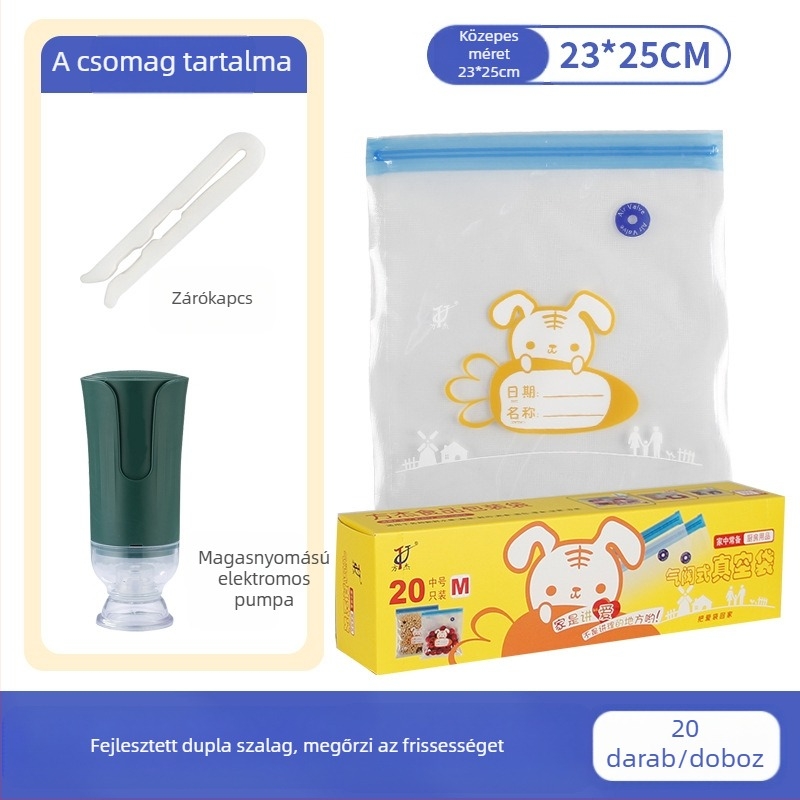 Szelepes vákuumzacskó cipzárral – élelmiszer-minőségű, újrahasználható, önzáró, tömörítő vákuumcsomagolás