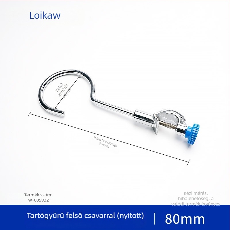 Laboratóriumi acélból készült állvány gyűrűs tartóval, alkalmas szeparátorokhoz és melegítő rúd támogatásához