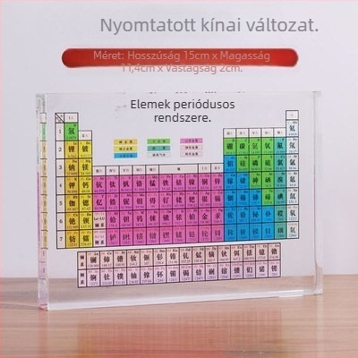 Akril periódusos rendszertábla elem modell – egyszerű stílus, IP licenc, anyag: műanyag/gyanta