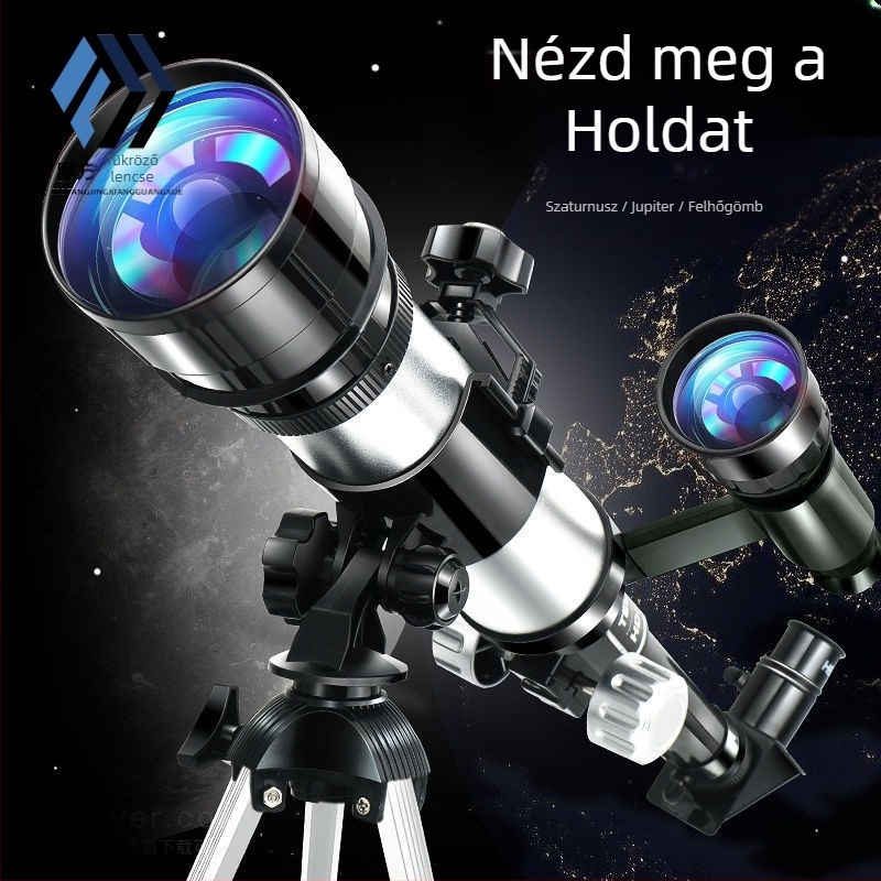 Gyermekeknek szóló kezdő HD asztronómiai távcső – csillagászati kísérleti készlettel, 7–14 éveseknek, többfunkciós, elektromos áram nélkül