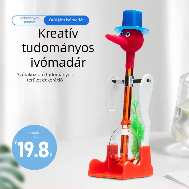 Itató madár játék - fém felépítésű, 0–2 éveseknek, oktató tudományos játék