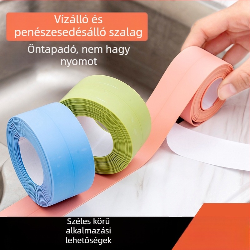 Sarokszalag konyhához és fürdőszobához – vízálló és penészmentes, PVC alapú; Importált: Nem; Márka: Egyéb