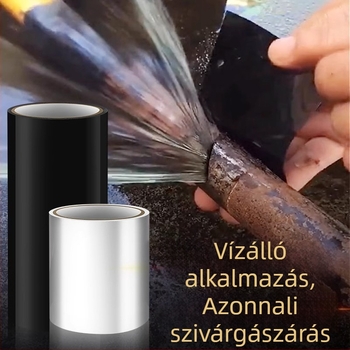 PVC csőszivárgás javító vízálló szalag, fürdőszoba és konyha, réteges tekercs formában, 500% hosszabbítás, papírcső mag, erős vízálló ragasztó