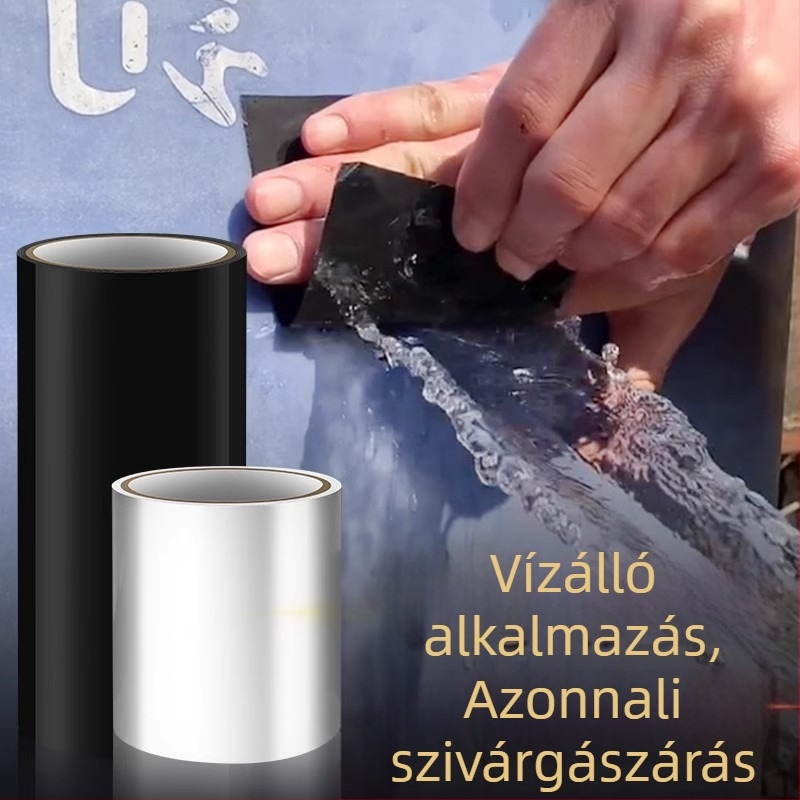 PVC csőszivárgás javító vízálló szalag, fürdőszoba és konyha, réteges tekercs formában, 500% hosszabbítás, papírcső mag, erős vízálló ragasztó