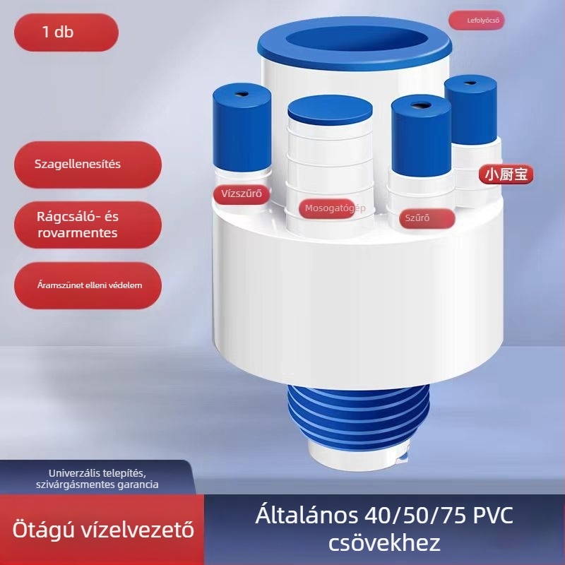 Konyhai lefolyó ötirányú dezodoráló szűrő — Típus A, ABS, Anyi, modern minimalist dizájn