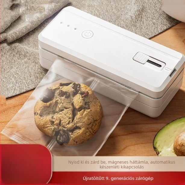 Hordozható tömítőgép élelmiszercsomagoláshoz, ABS műanyag ház, tömeg 170 g, kapacitás 1001-1500 ml, Modell: Kilenc Generáció, Testreszabható