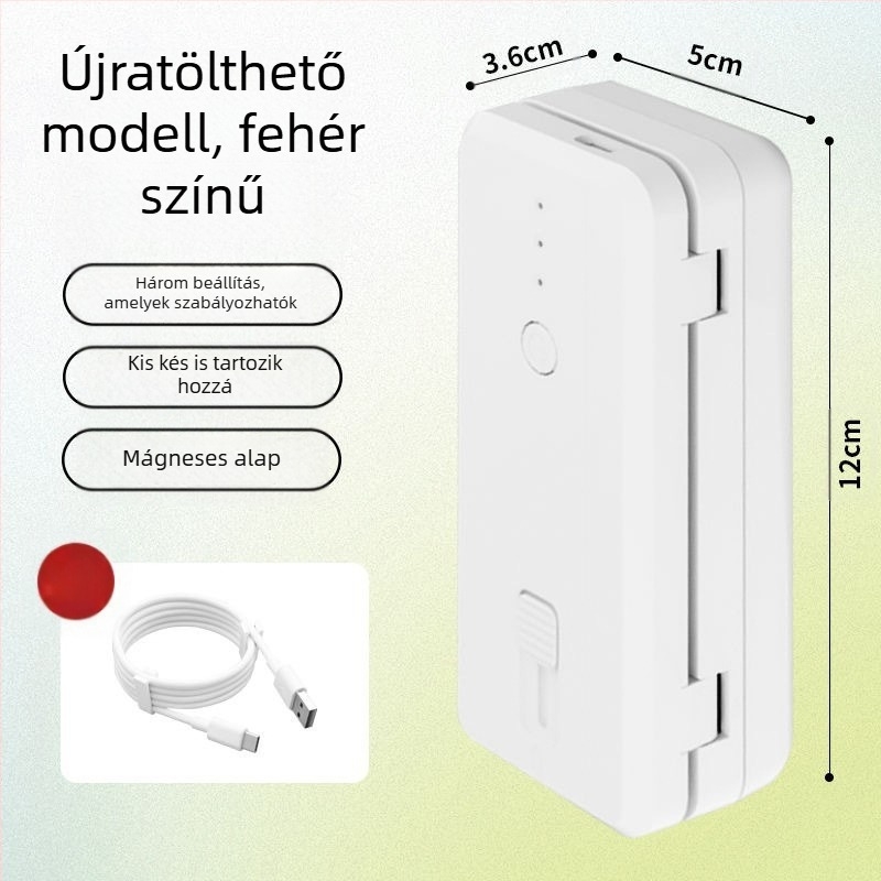 Hordozható tömítőgép élelmiszercsomagoláshoz, ABS műanyag ház, tömeg 170 g, kapacitás 1001-1500 ml, Modell: Kilenc Generáció, Testreszabható