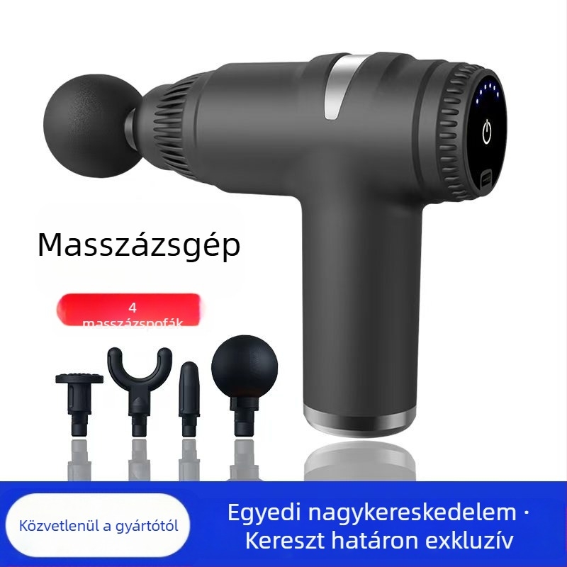 Mini fascia masszírozó brush motorral; 4 fej; beépített akkumulátor 1200–2000 mAh; LCD-kijelző 5+ sebességfokozattal; rendkívül csendes (<36 dB)