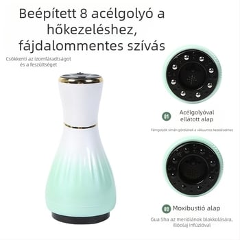 Elektromos gua sha masszázs készülék USB-s tápegységgel, gombos vezérléssel, MK-A modell, 0–48°C hőmérséklet-szabályozás, ABS