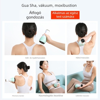 Elektromos gua sha masszázs készülék USB-s tápegységgel, gombos vezérléssel, MK-A modell, 0–48°C hőmérséklet-szabályozás, ABS