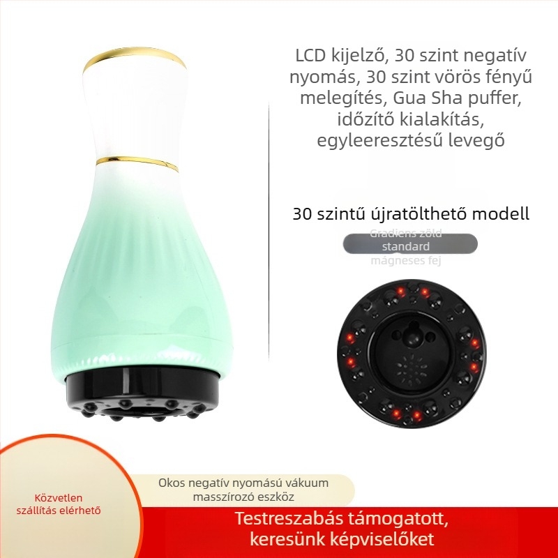 Elektromos gua sha masszázs készülék USB-s tápegységgel, gombos vezérléssel, MK-A modell, 0–48°C hőmérséklet-szabályozás, ABS