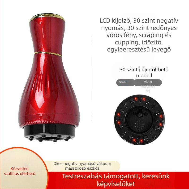 Elektromos gua sha masszázs készülék USB-s tápegységgel, gombos vezérléssel, MK-A modell, 0–48°C hőmérséklet-szabályozás, ABS