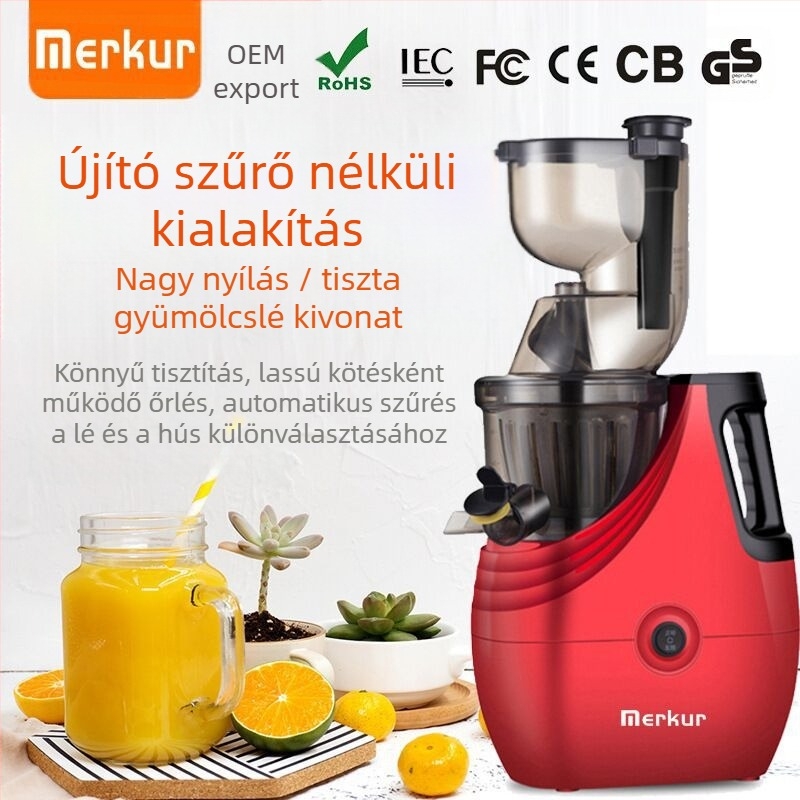 Otthoni használatra szánt függőleges gyümölcscentrifuga pulpa elválasztással és halk működéssel, 150W, 220V, kapacitás 601–800 ml