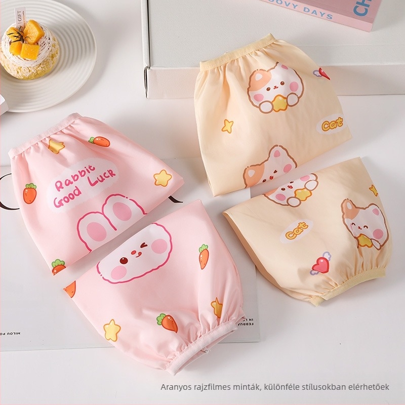 Vízhatlan rajzfilm mintás gyerek ujjvédők – konyhai használatra, moshatóak, foltállóak, 3–13 évesek