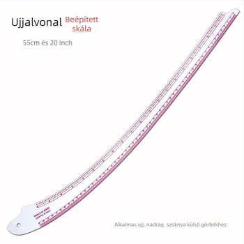 Ruházat tervező vonalzó készlet beépített skálával, műanyag, L-alakú derékszögű tábla és görbületi vezetők