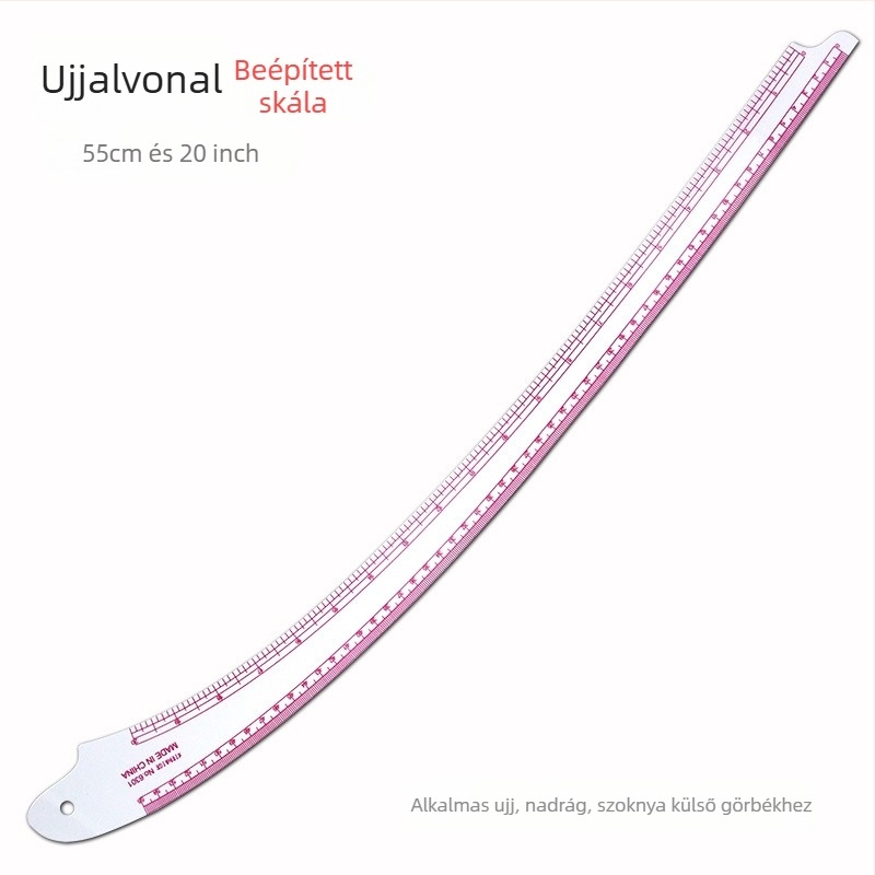 Ruházat tervező vonalzó készlet beépített skálával, műanyag, L-alakú derékszögű tábla és görbületi vezetők