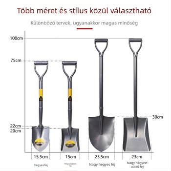 Mangán acélból készült egy darabos ásó, ásáshoz