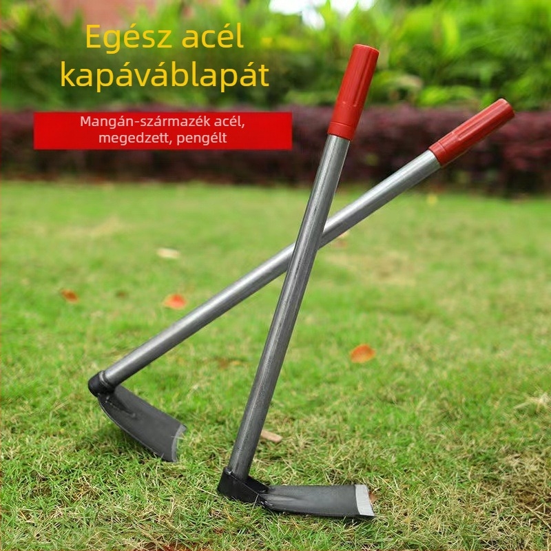 Kerti kapa kettős funkcióval, háromfogú gereblye, hegyes fej; Wanxing márka, acél alaplemez, építőipari eszközök