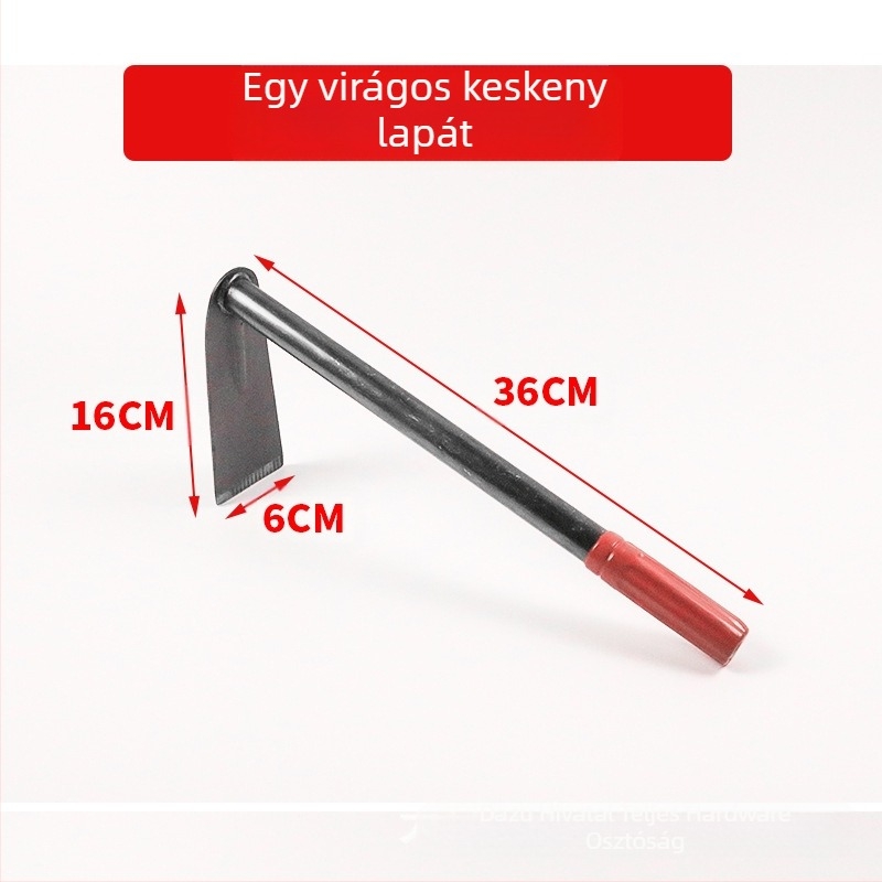 Kerti kapa kettős funkcióval, háromfogú gereblye, hegyes fej; Wanxing márka, acél alaplemez, építőipari eszközök