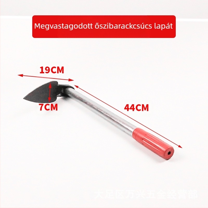 Kerti kapa kettős funkcióval, háromfogú gereblye, hegyes fej; Wanxing márka, acél alaplemez, építőipari eszközök