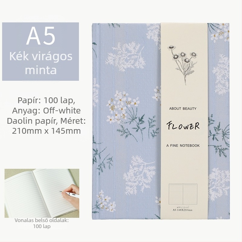 Napló vászonborítású, kötés szabadlapos, Daolin papír 100 g, 200 oldal, japán-koreai aranyos stílus