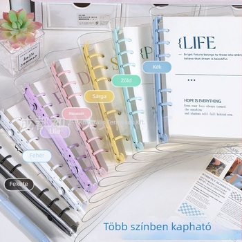 XFYP PVC átlátszó, puha bőrt imitáló fedéllel és leválasztható lapokkal rendelkező notesz, diákoknak, négyszögletes formátum