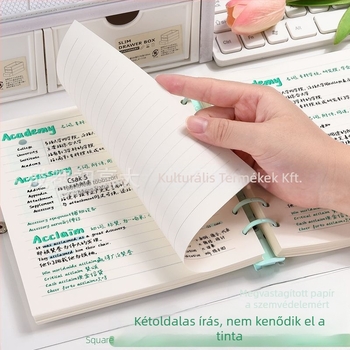 XFYP PVC átlátszó, puha bőrt imitáló fedéllel és leválasztható lapokkal rendelkező notesz, diákoknak, négyszögletes formátum